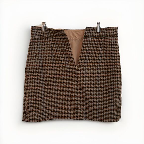 J. Crew Houndstooth Wool Blend Mini Skirt - Women's Size 10 - Preppy / Academia - Picture 2 of 3